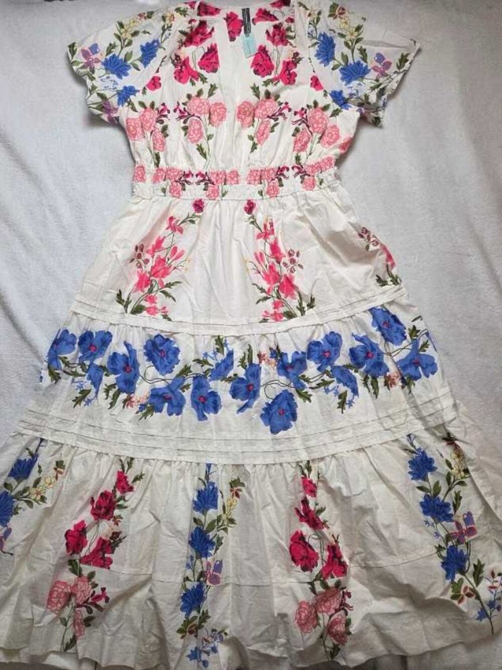 New Plus  1X Anthropologie Somerset maxi dress in white floral